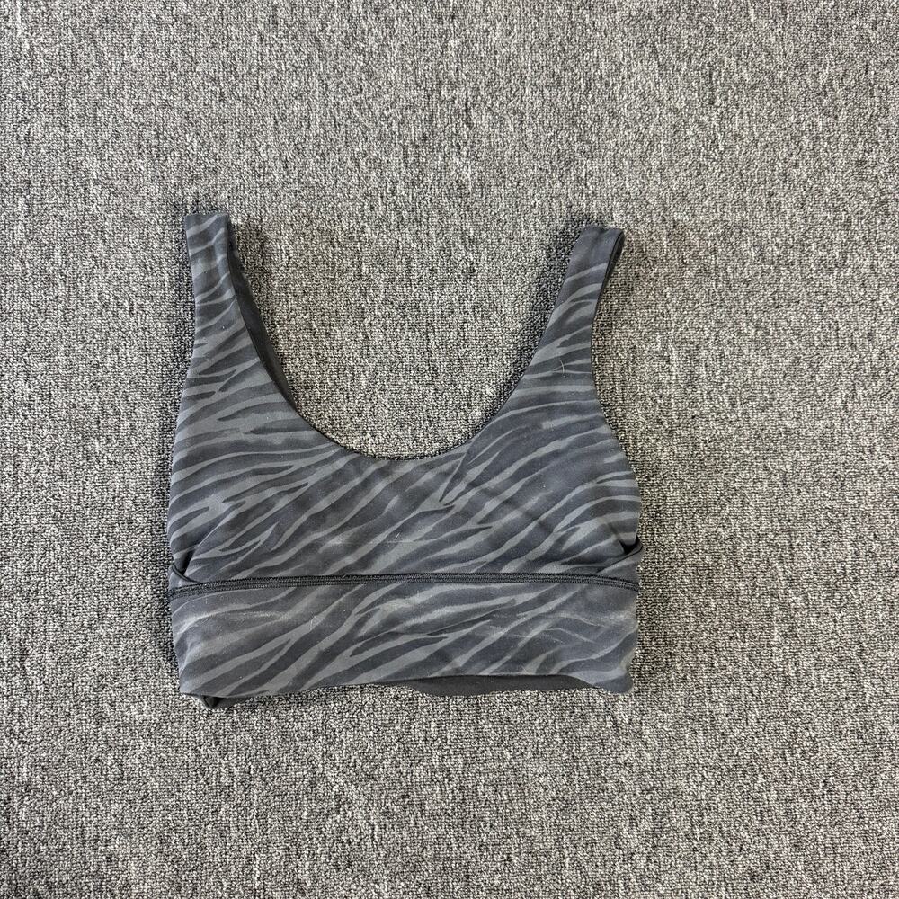 Vintage Y2k Lululemon Align Bend This Way Grey Zebra Reversible Sports Bra 4